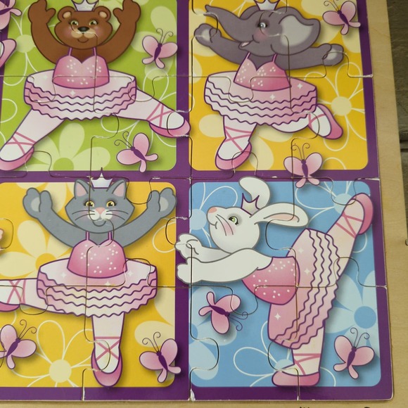 Melissa & Doug Fresh Start Wooden Jigsaw Puzzle Ballerinas & Butterflies 24 Pcs - Picture 5 of 9